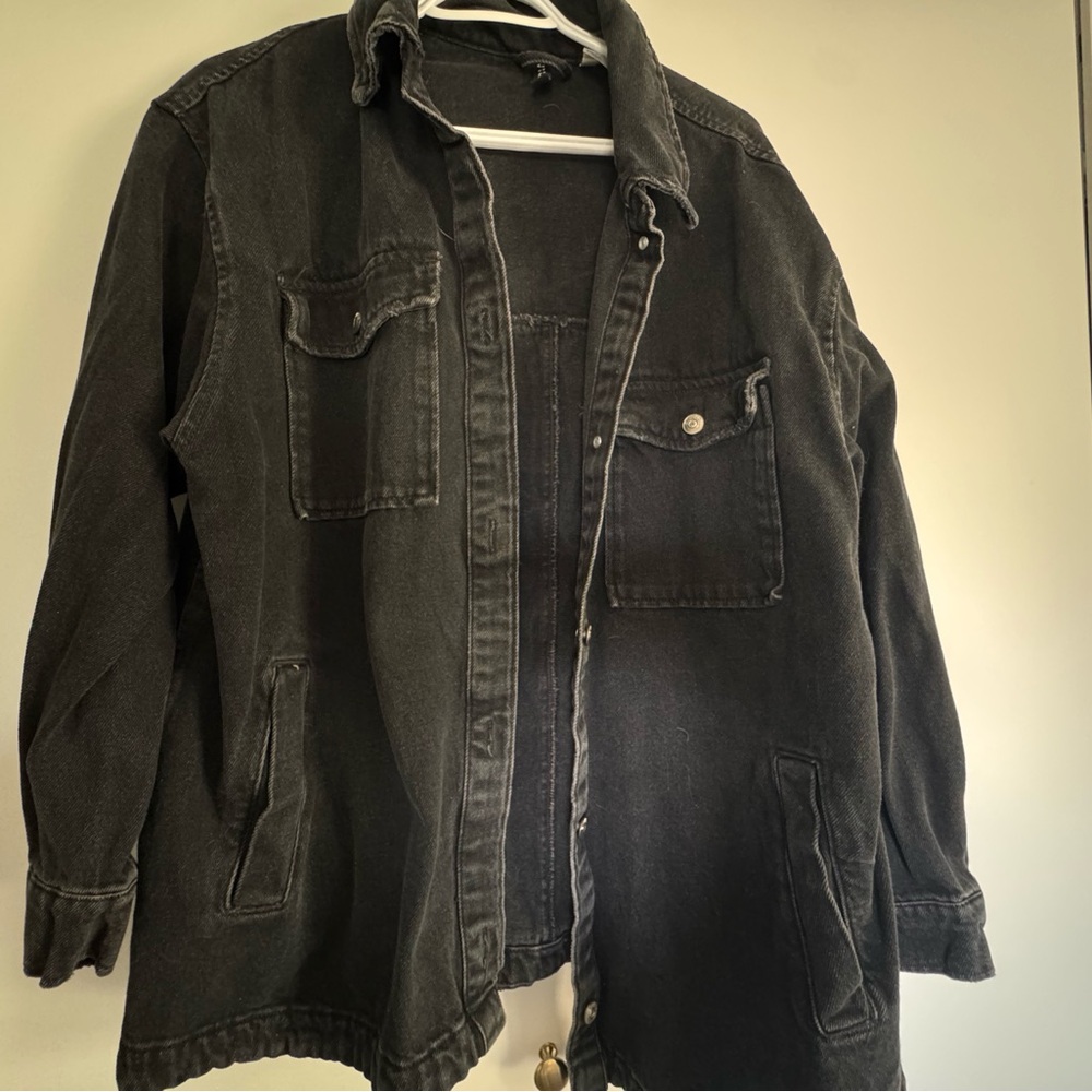 H&M black oversized Denim Jacket